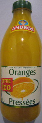 100% pur jus pasteurisé d'Oranges pressées Andros - 1