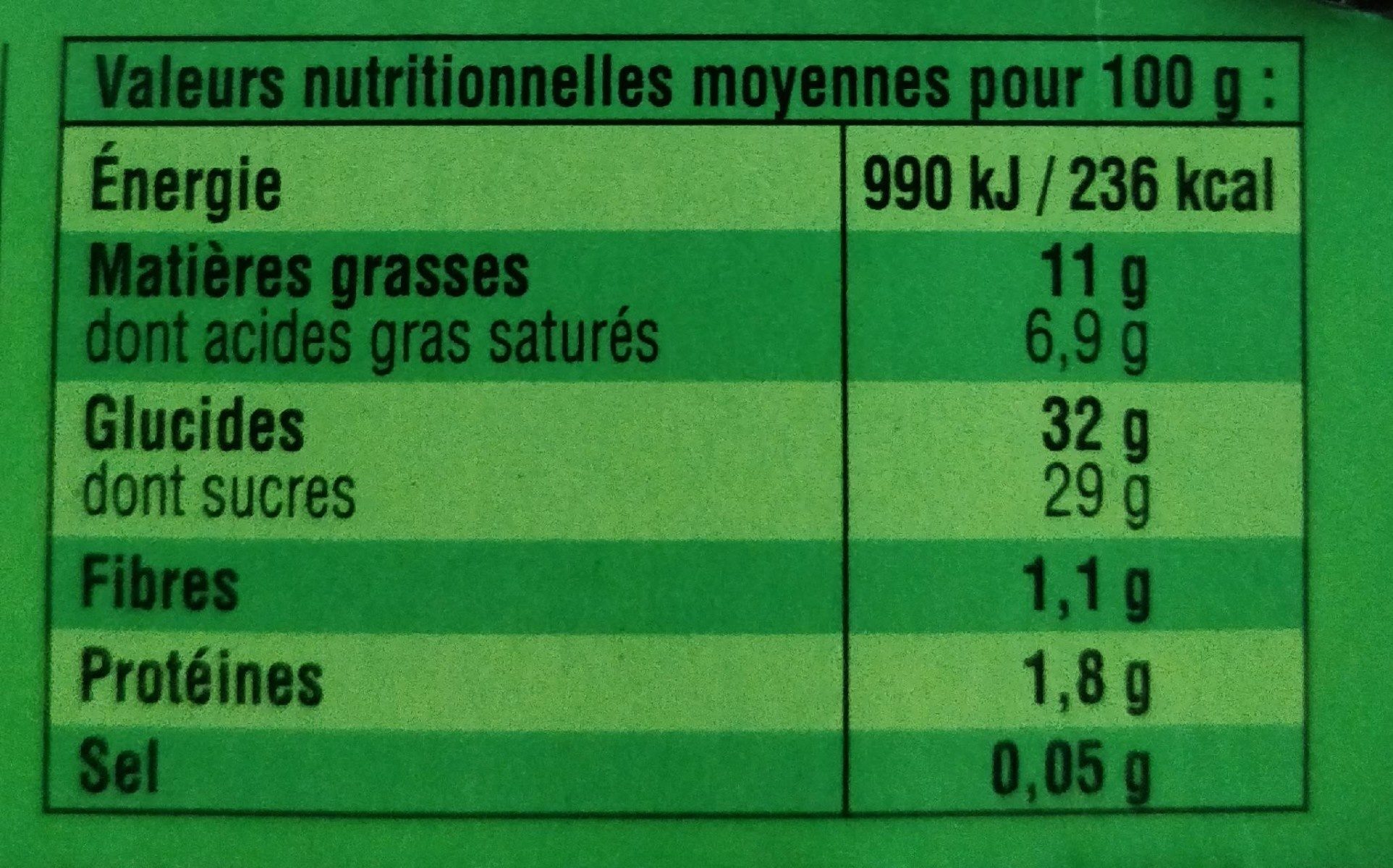 Sensation fondante Mousse châtaigne - Nutrition facts - fr
