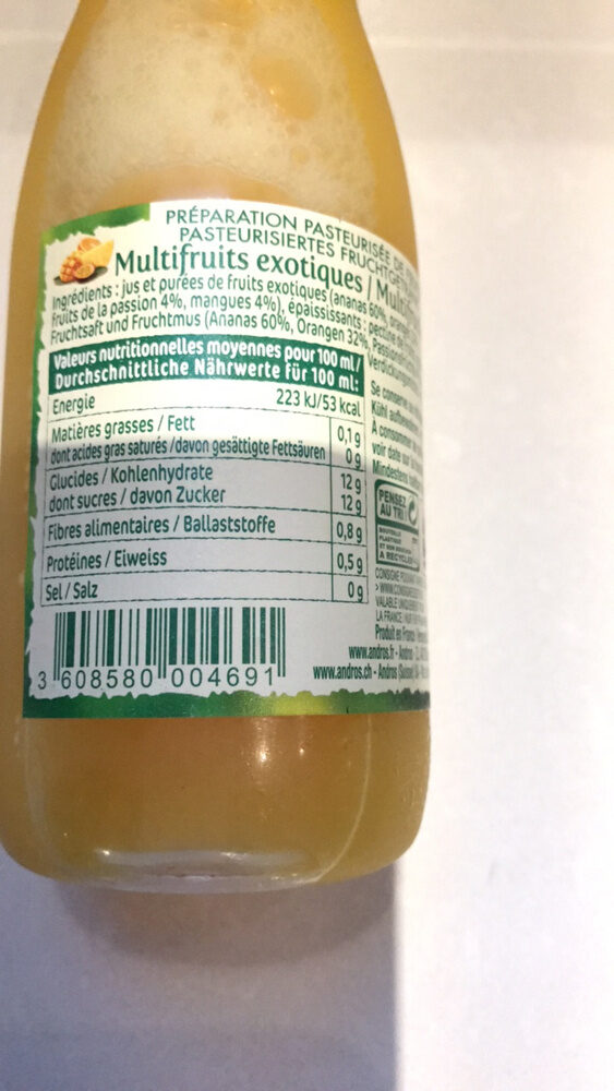 Multifruits exotiques - Ingrédients