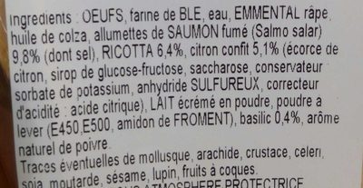 Mini Muffins au Saumon Fumé, Ricotta, Citron & Basilic - Ingredienser - fr