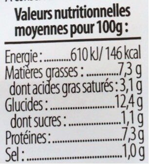 Poulet moutarde et riz - Nutrition facts - fr