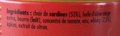 Crème de sardine au whisky - Ingrediënten - fr