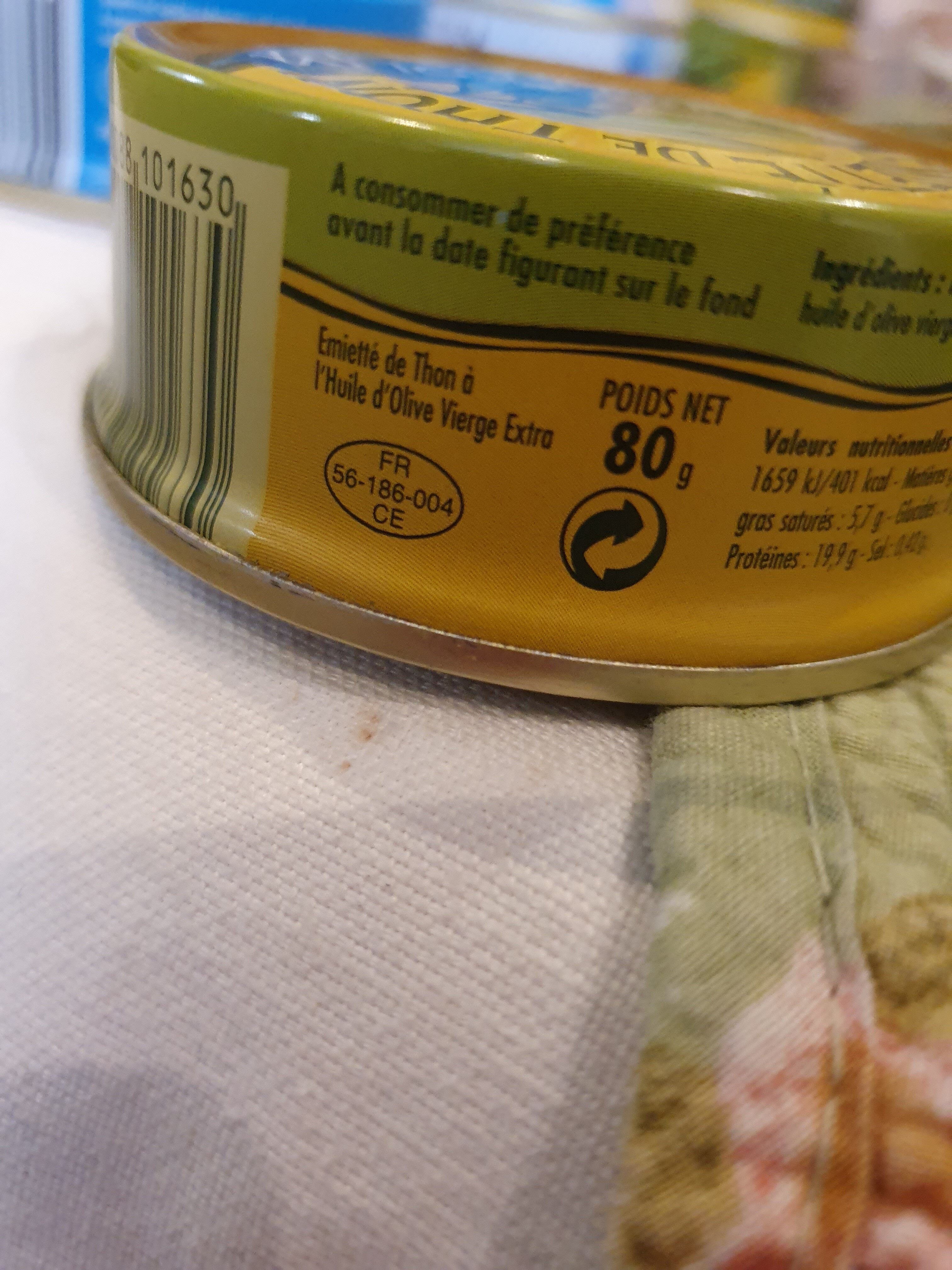 émietté de thon a l'huile d'olive vierge extra - Instruction de recyclage et/ou informations d'emballage
