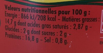 Emietté de thon à la tomate - Nutrition facts - fr