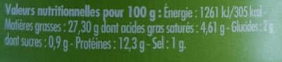 Emietté de maquereau aux herbes et au citron de Menton - Tableau nutritionnel