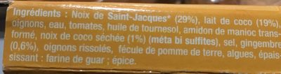 Petite Marmite Noisettes de St-Jacques Coco et Gingembre - Ingrédients