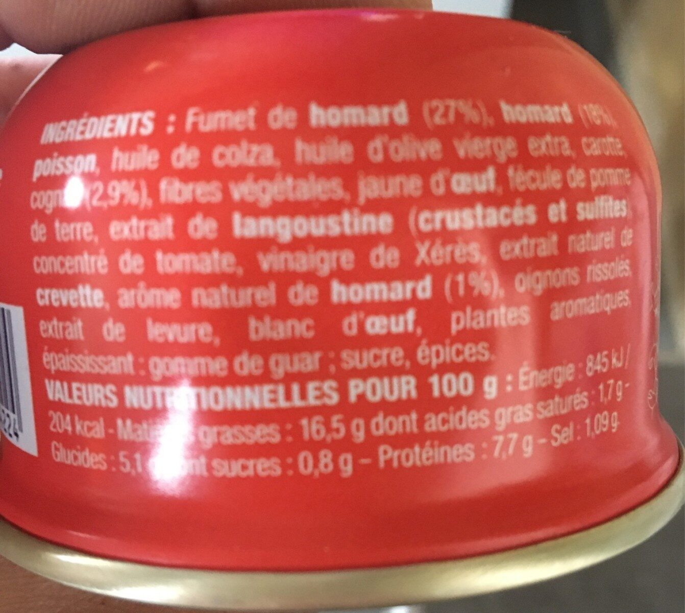 Nos Toasts Chauds Homard - حقائق غذائية - fr