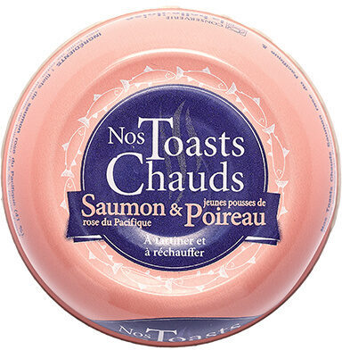 Nos toasts chauds saumon rose du Pacifique & jeunes pousses de poireau - Produit