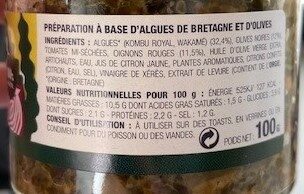 Tartare aux algues de Bretagne et olives - Ingredients - fr