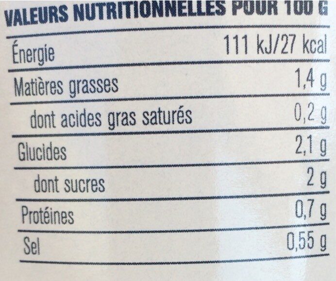 Soupe froide "La Rouge" - Nutrition facts - fr