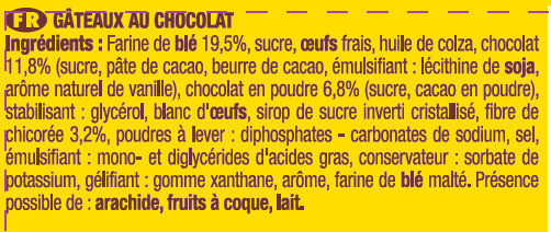Savane Tout Chocolat - Ingrédients
