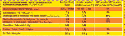 Lot 2 pocket x7 barr' 189g - Nutrition facts - fr