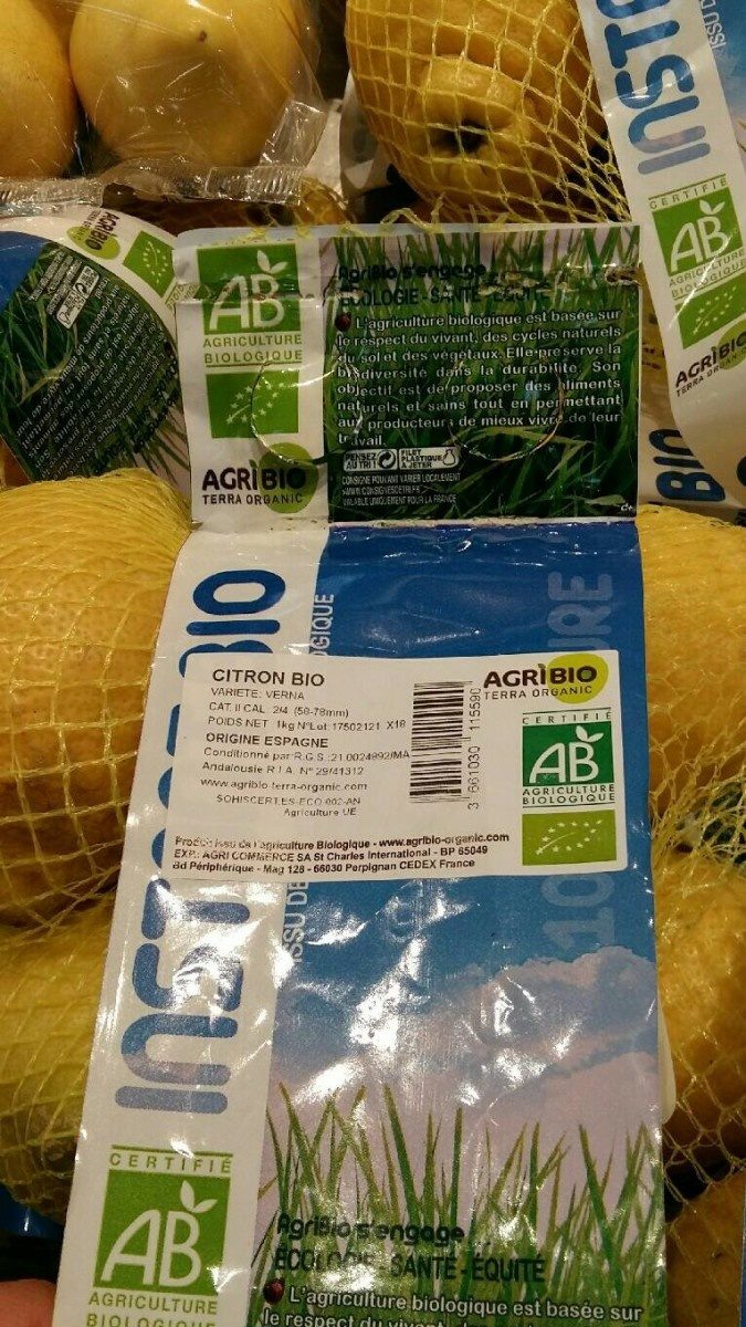 Citron bio - Produit