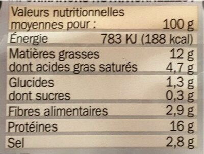 12 boulettes moelleuses - Näringsfakta - fr