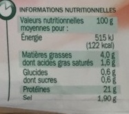 Jambon supérieur - Nutrition facts - fr