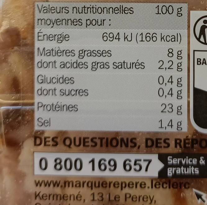 Des de jambon - Nutrition facts - fr