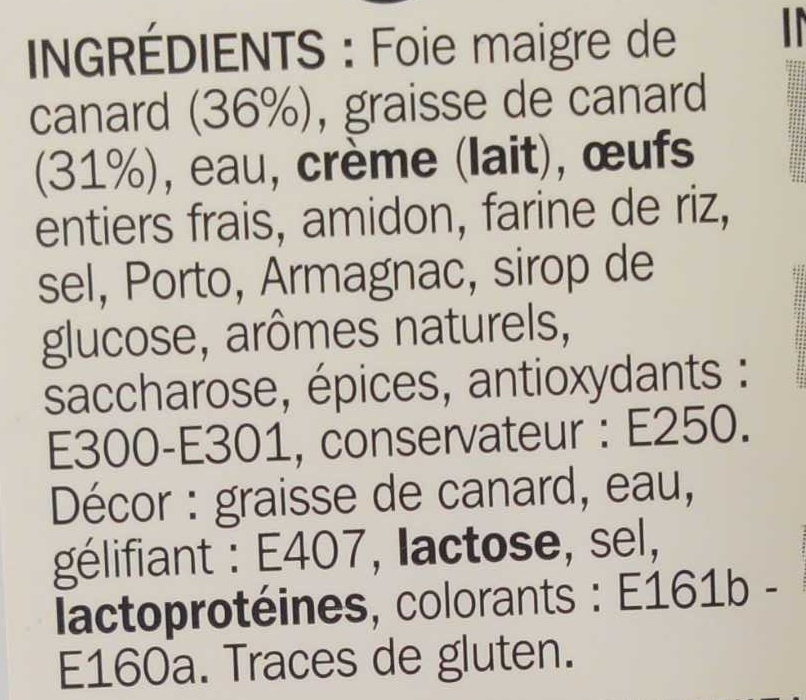 Mousse de Canard - Ingredients - fr