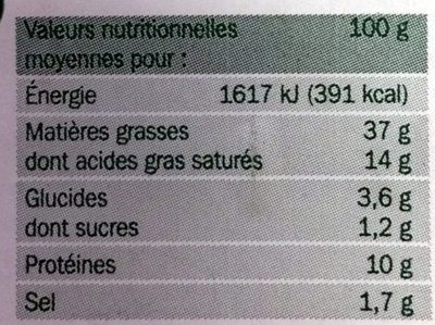 Tradilège - Nutrition facts - fr
