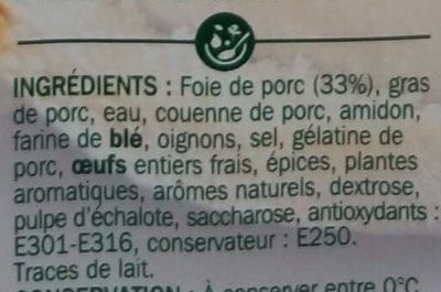 Mousse de foie -25% de sel en moins - Ingredients