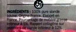 Viande Hachée Pur Bœuf 5% MG - Ingrédients