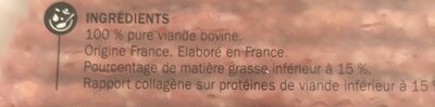 Boeuf Haché (85% de Maigre / 15% de Matières Grasses) - Ingrédients