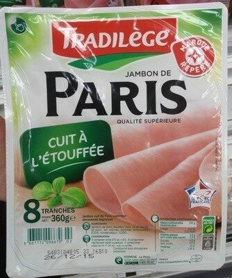 Jambon de Paris cuit à l'étouffée 8 tranches - Produit
