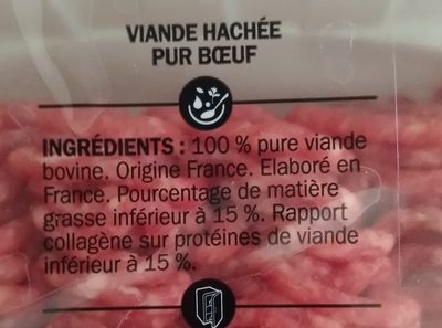 Viande Hachée 100% Pur Boeuf - Ingredients - fr