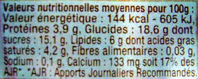 Crèmeuh Vanille - Nutrition facts - fr