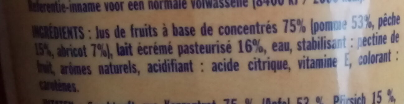 DANAO PÊCHE ABRICOT - Ingredients - fr
