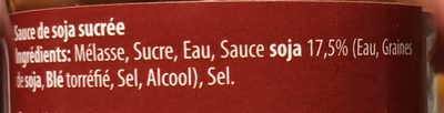 Sauce de Soja sucrée - Ingrédients