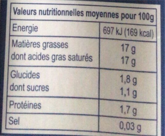 Lait de coco - Nutrition facts - fr
