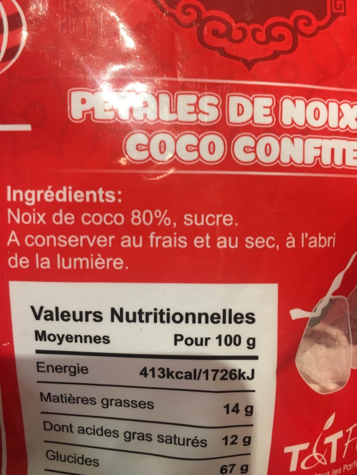 Petales de noix de coco confites - Ingrédients