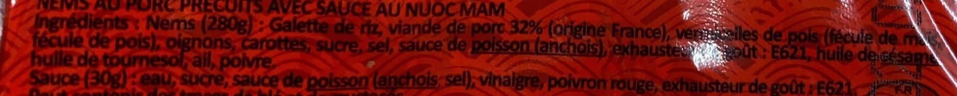 Nem au Porc 8P - 280g + Sauce - 30g - Ingredients - fr