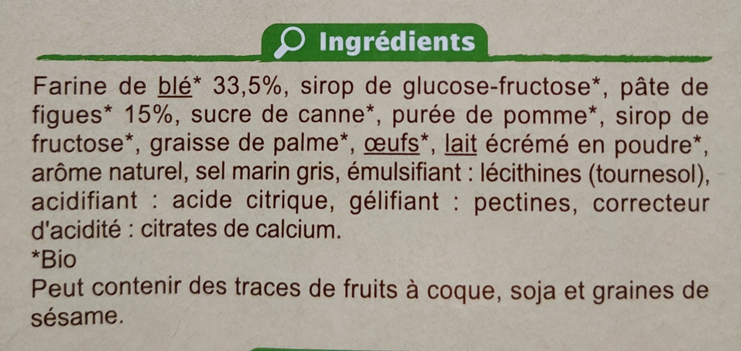 Barre à la figue - Ingredients - fr
