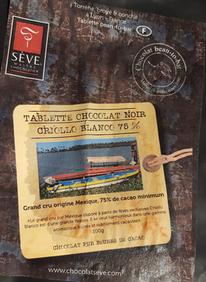tablette chocolat noir criollo blanco 75% - Produkt - fr