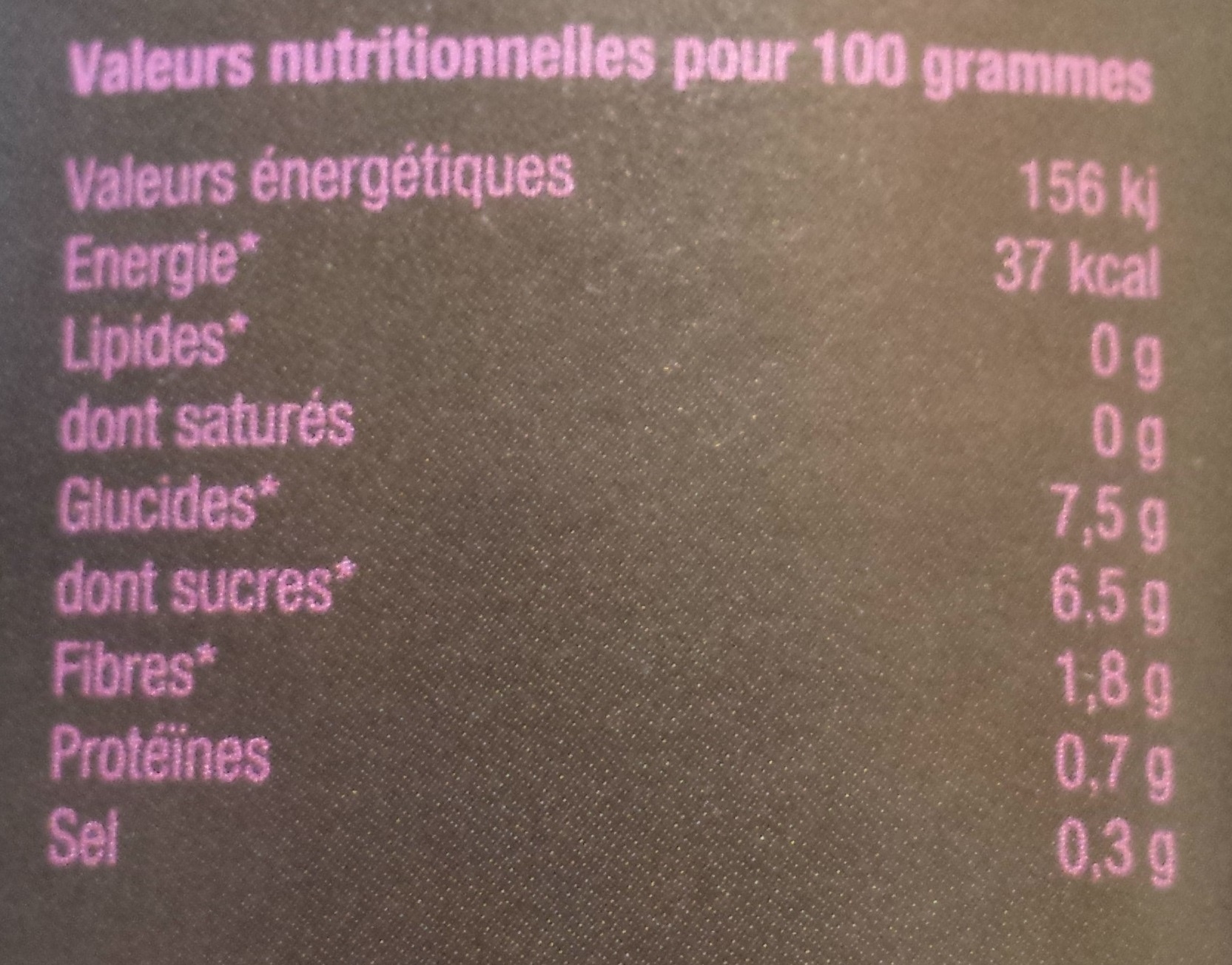 Betterave rouge tranchée bio - Nutrition facts - fr