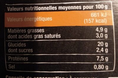 Les Ficelles Picardes - Nutrition facts - fr