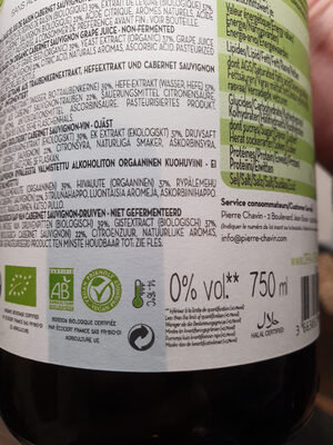 Cabernet Sauvignon - Recycling instructions and/or packaging information