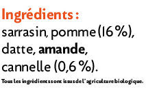 Muesli Croustillant Pomme-cannelle - Ingrédients