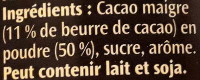 Chocolat en Poudre 1848 - Ingredients - fr