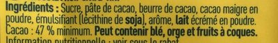Noir extra pur beurre de cacao - Ingredients - fr