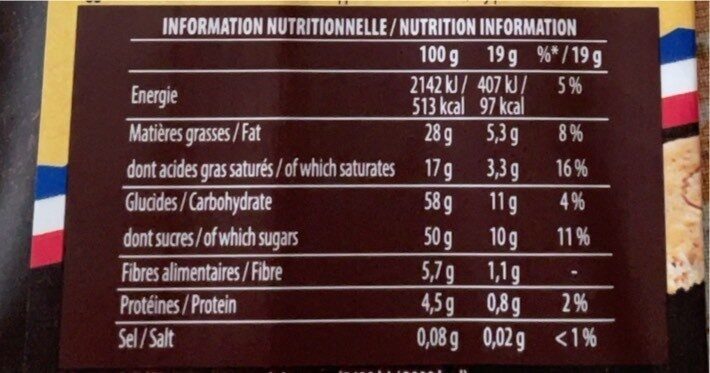 Noir extra - Nutrition facts - fr