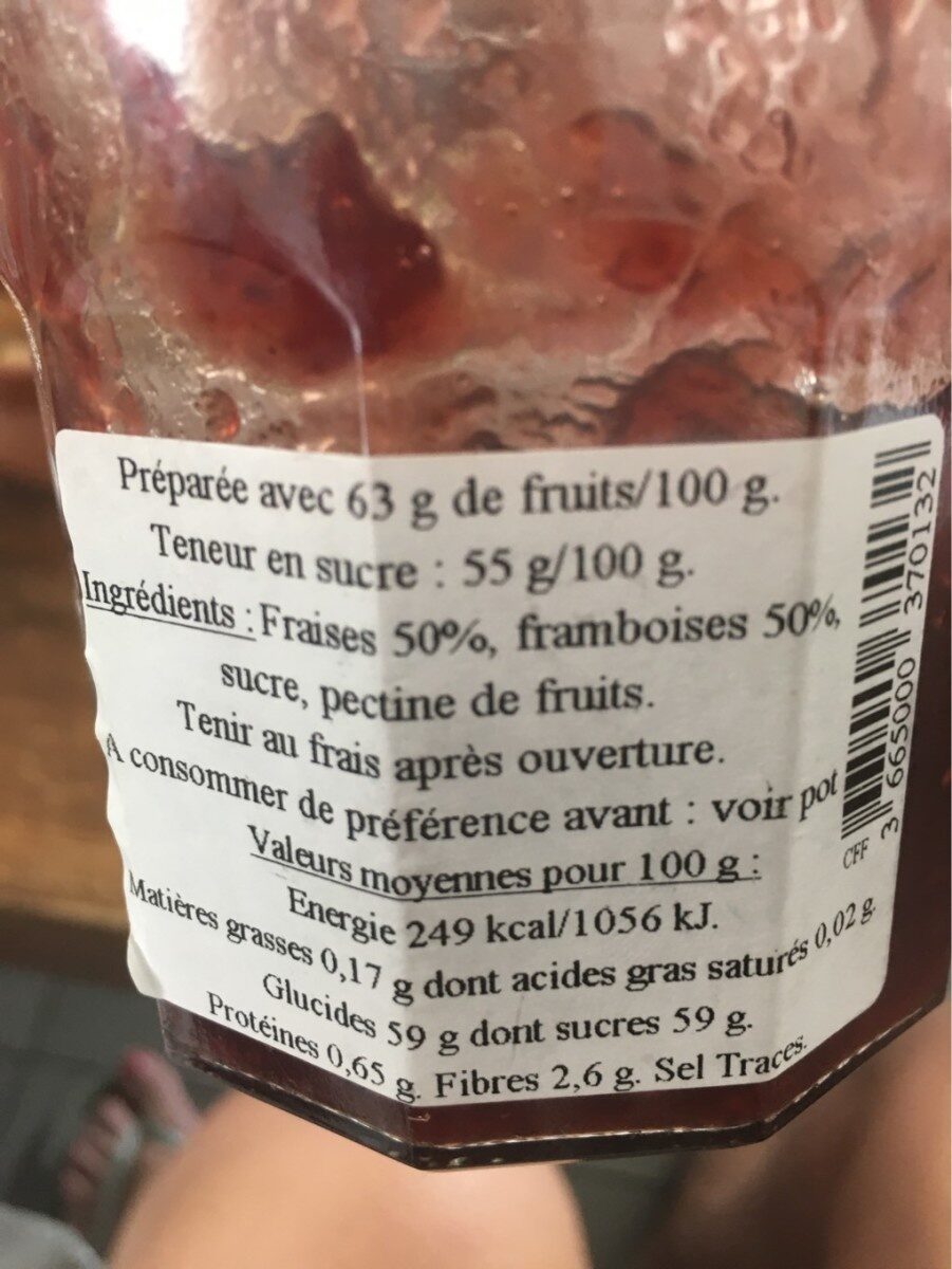 Confiture extrade fraise-framboise - Voedingswaarden - fr