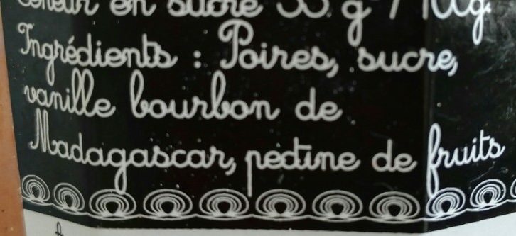 Confiture Extra de Poires Vanille Bourbon - Ingrediënten - fr