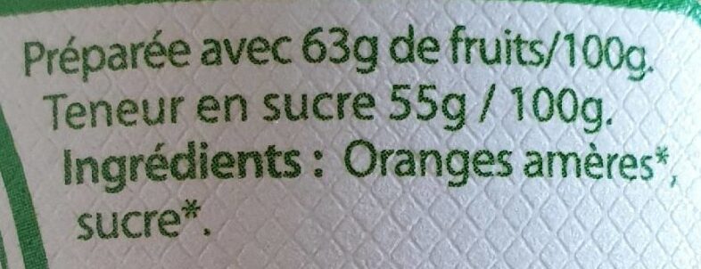 Marmelade Orange Amère - Ingrediënten - fr