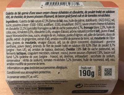 Wrap Poulet Bacon, 190g - Ingredientes - fr