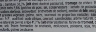 Crepe de froment chèvre lardons fumés - Ingredienser - fr