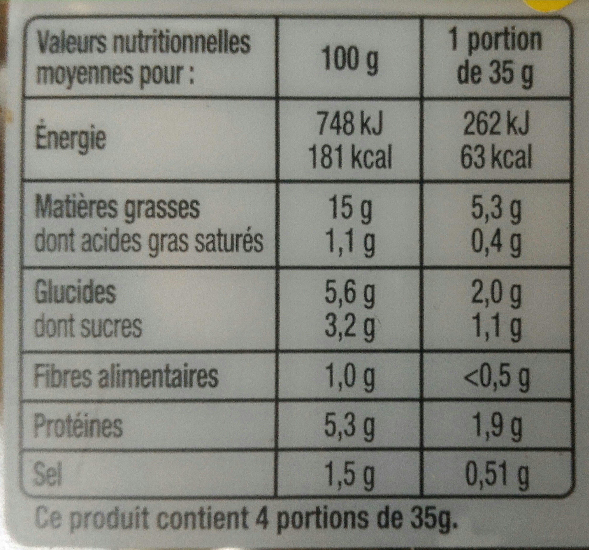 Verrine crevette surimi - Información nutricional - fr