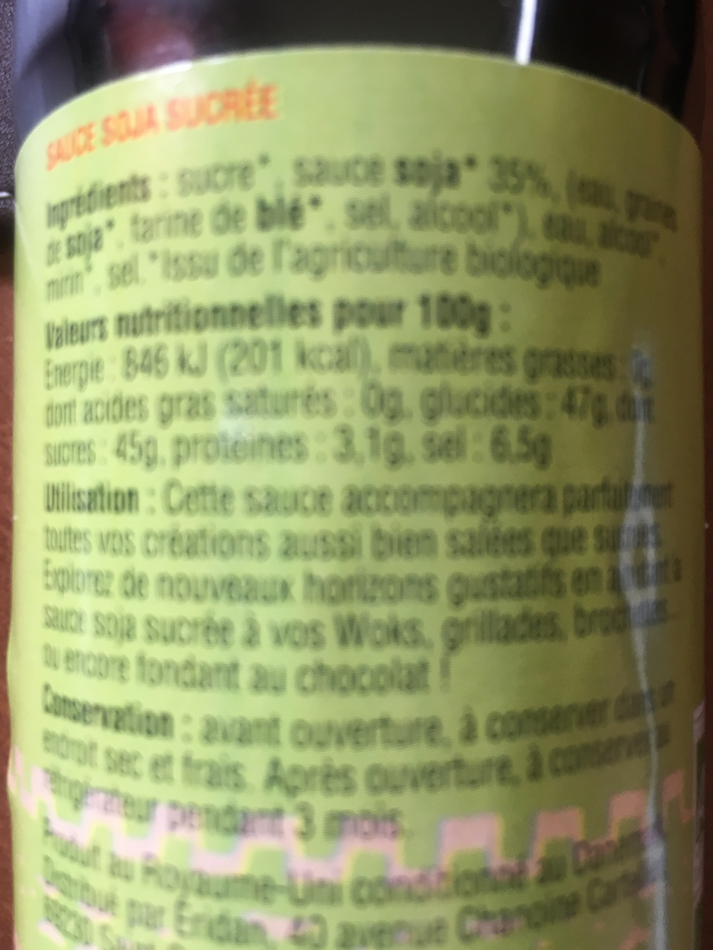 Sauce soja sucrée - Ingrédients