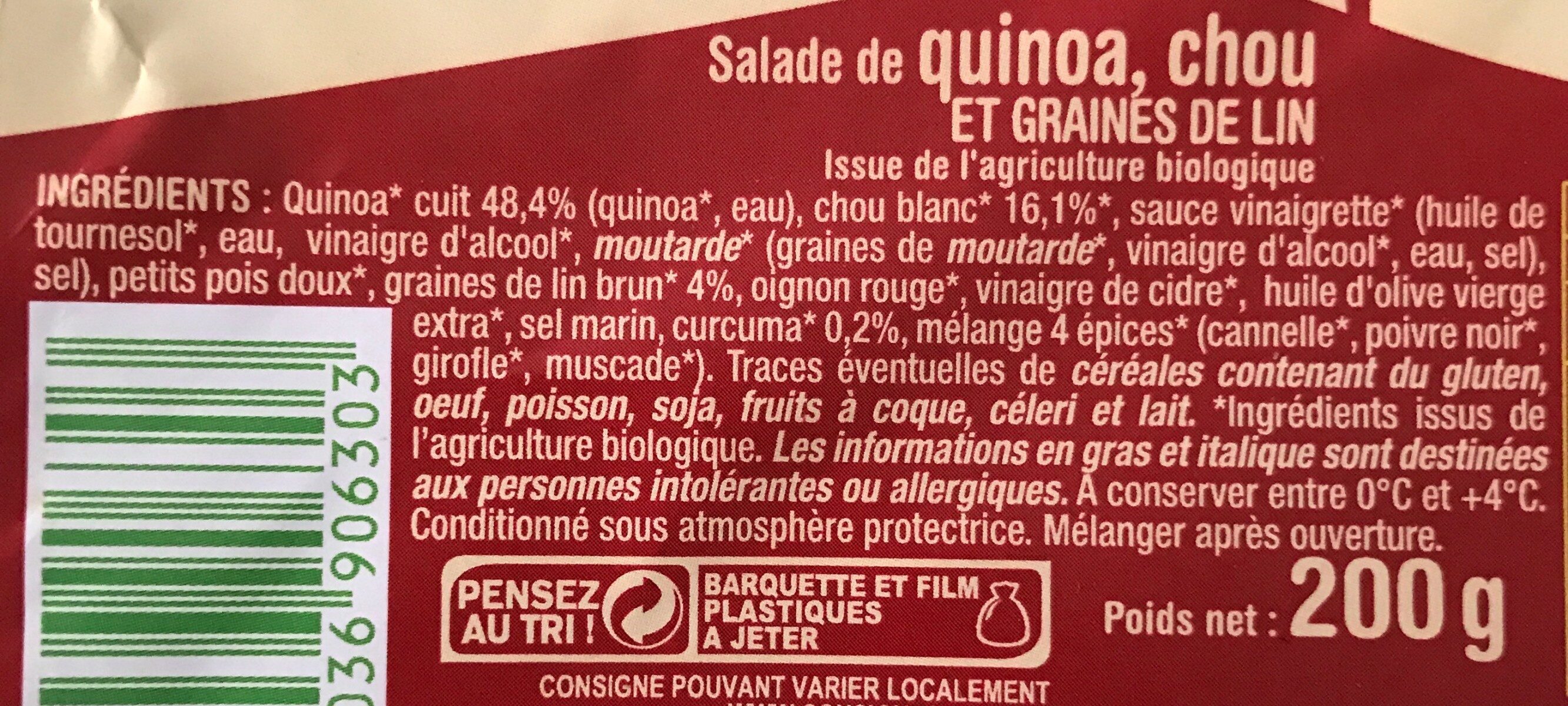 Salade de quinoa, chou et graines de lin - Producto - fr